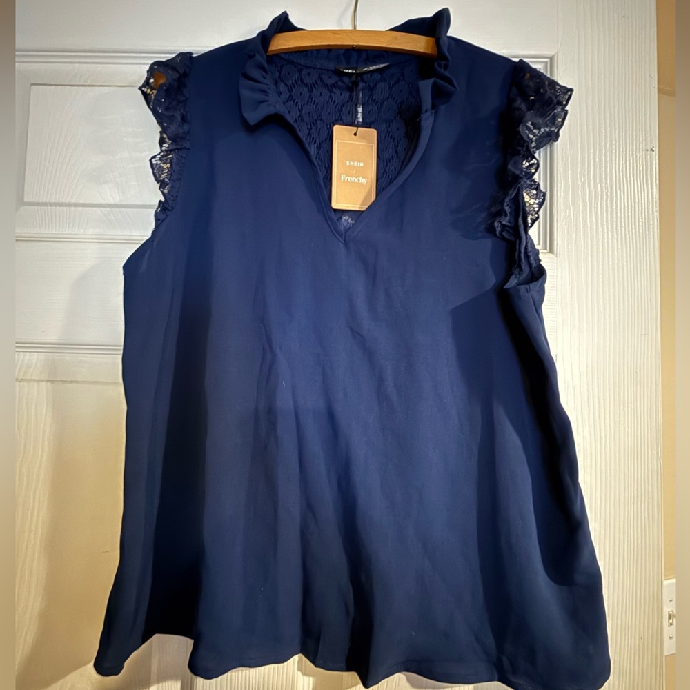 Lace back blouse